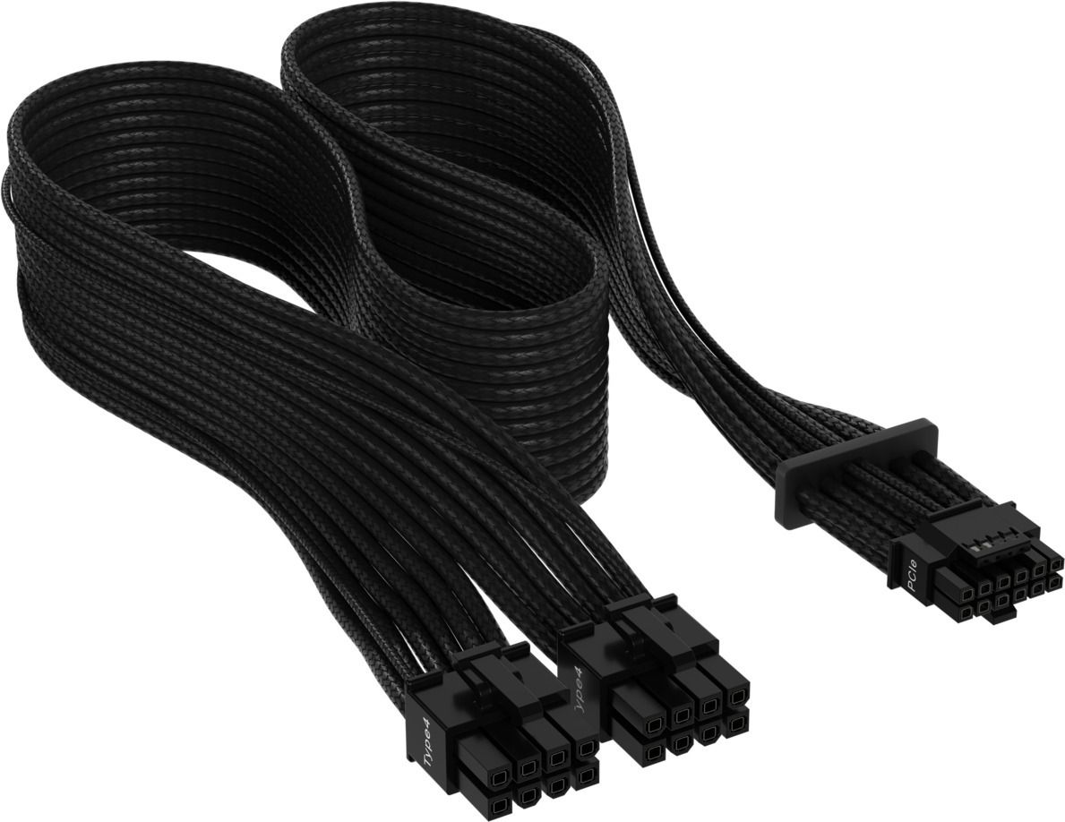 CORSAIR Premium Individually Sleeved 12 4pin PCIe Gen 5 12VHPWR 600W cable Type 4 BLACK